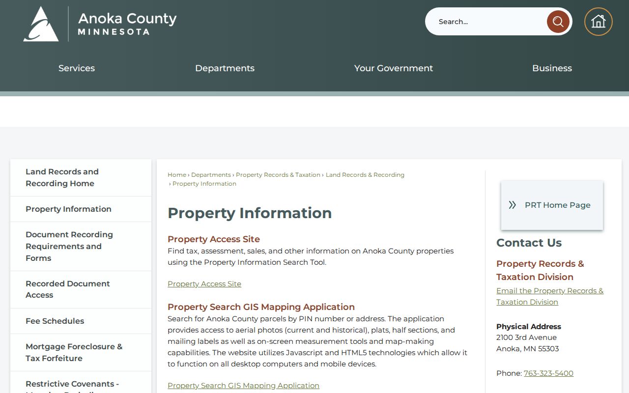 Lino Lakes residents directory Anoka County property information gateway