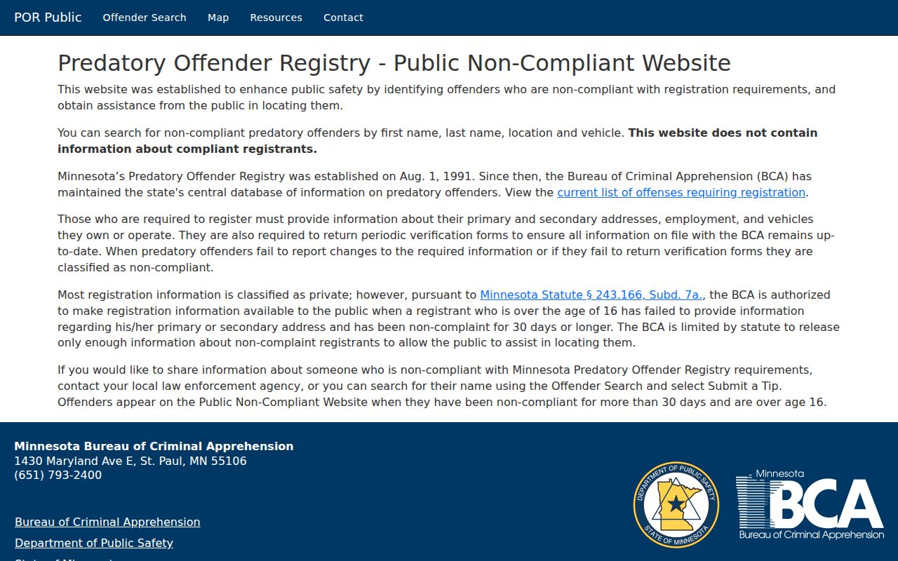 Lino Lakes residents directory Minnesota predatory offender registry