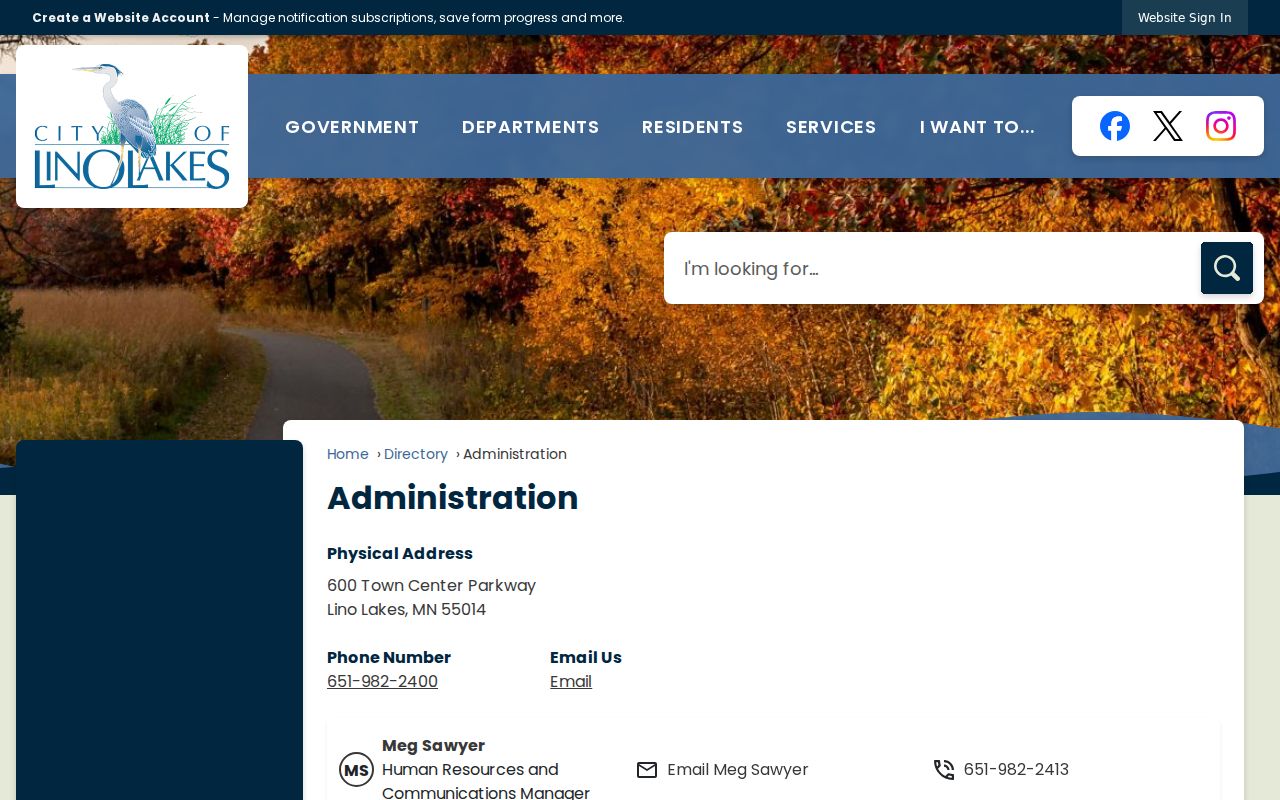 Lino Lakes neighbors source, city administration and clerk directory